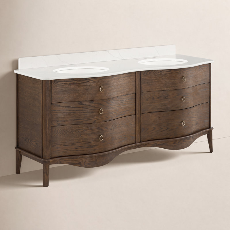Grace 72" Bathroom Vanity In Natural Enhanced Oak, 72", Enhanced Brown Oak