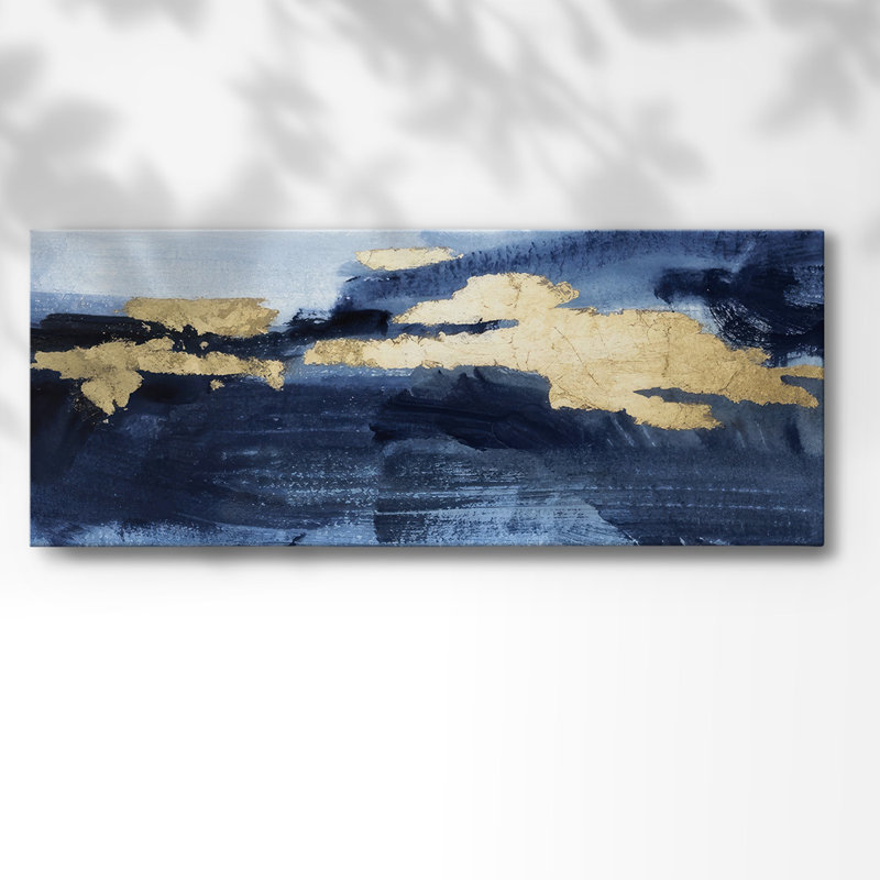 Indigo doré Sea Ii, H 8 po x l 20 po x P 1,5 po