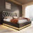 PU Upholstered bed, 360 surround LED function, Buttons/Apps/Remote Control, hydraulic storage bed with USB Type-C charging, Black (No mattress)-1962951514