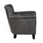 Chaise d'appoint en cuir gris, structure en bois massif, rembourrage en mousse haute, siège classique de 72,75 lb, base, support à ressorts ensachés