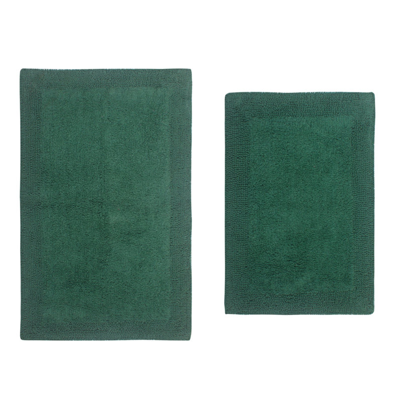 Tapis de bain luxueux 100% coton (ensemble de 2) réversible, Ensemble de 2 pièces (21 po x 34 po, 17 po x 24 p