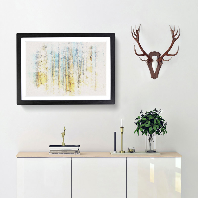 Sunlight upon the Trees - Picture Frame Graphic Art Print, 45cm H x 63cm W x 2cm D, Black Framed