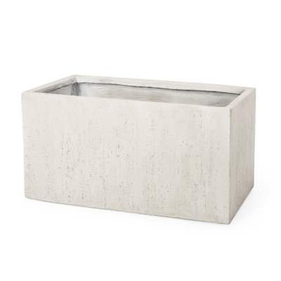 Outdoor Lightweight Concrete Vine - 31.32" W X 16.02" D 16" H White Magnesium Oxide Planter 31.32"X16.02"X16" For Use