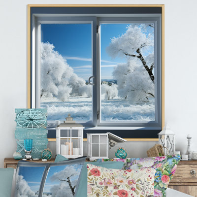 «Forest Winter Window View III - Winter Landscape», art mural