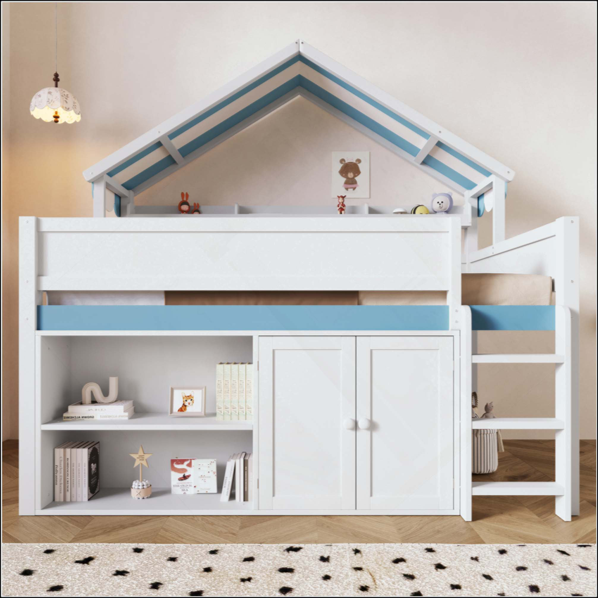 Latitude Run® Loft Bed With Canopy Roof And Storage Cabinet - Wayfair ...