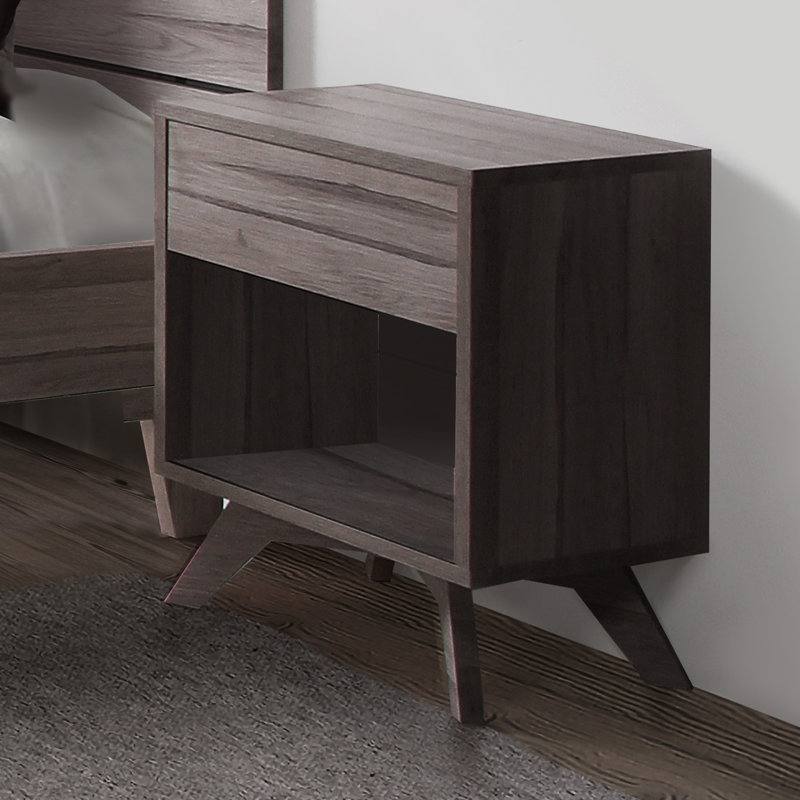 Silliman 48cm W Manufactured Wood Bedside Table, Oak