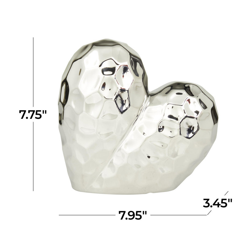 Almera Abstract Figurines & Sculptures, 7.75" H x 8.05" W x 3.45" D, Silver