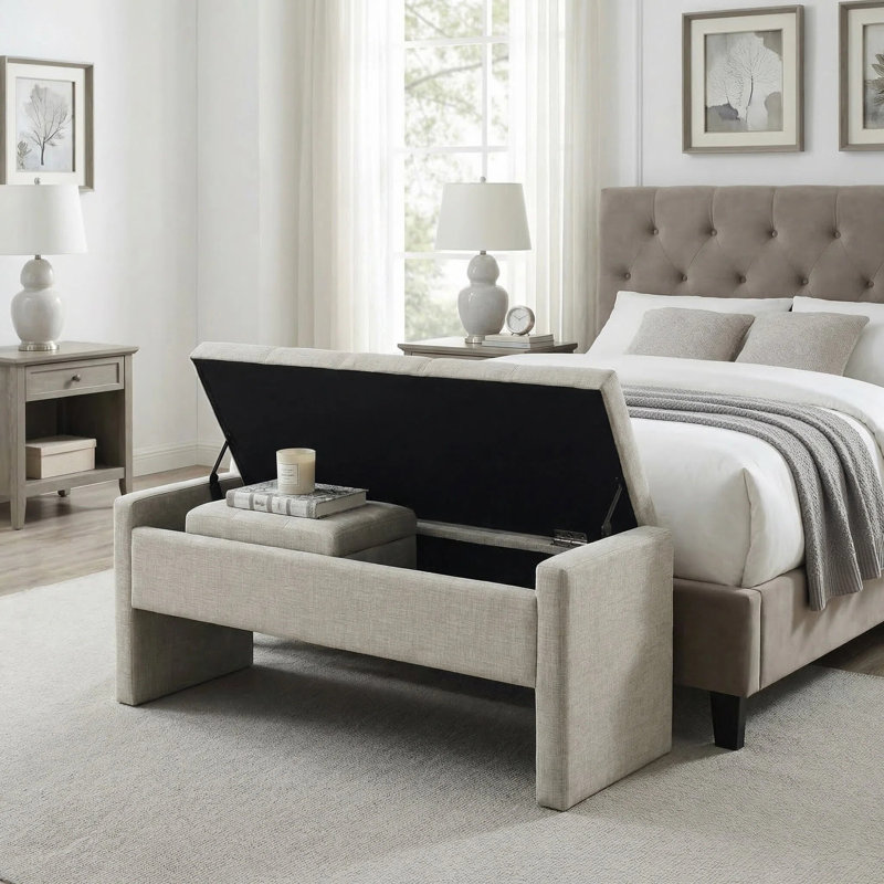 Banc de rangement, Gris clair
