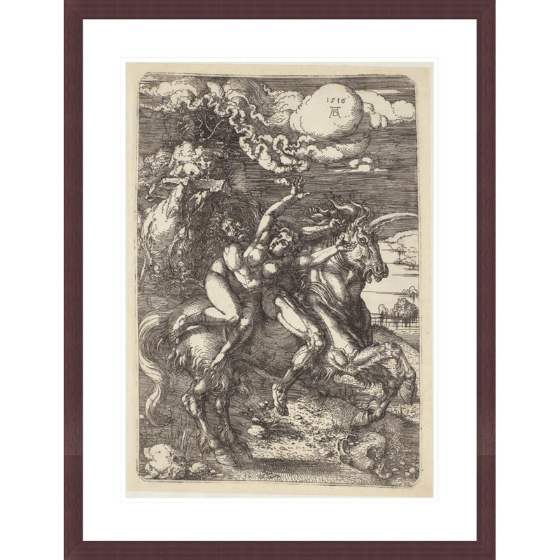 «Abduction of Proserpine on a Unicorn» par Albrecht Dürer, impression giclée sur cadre, H 29,5 po x l 22,74 po