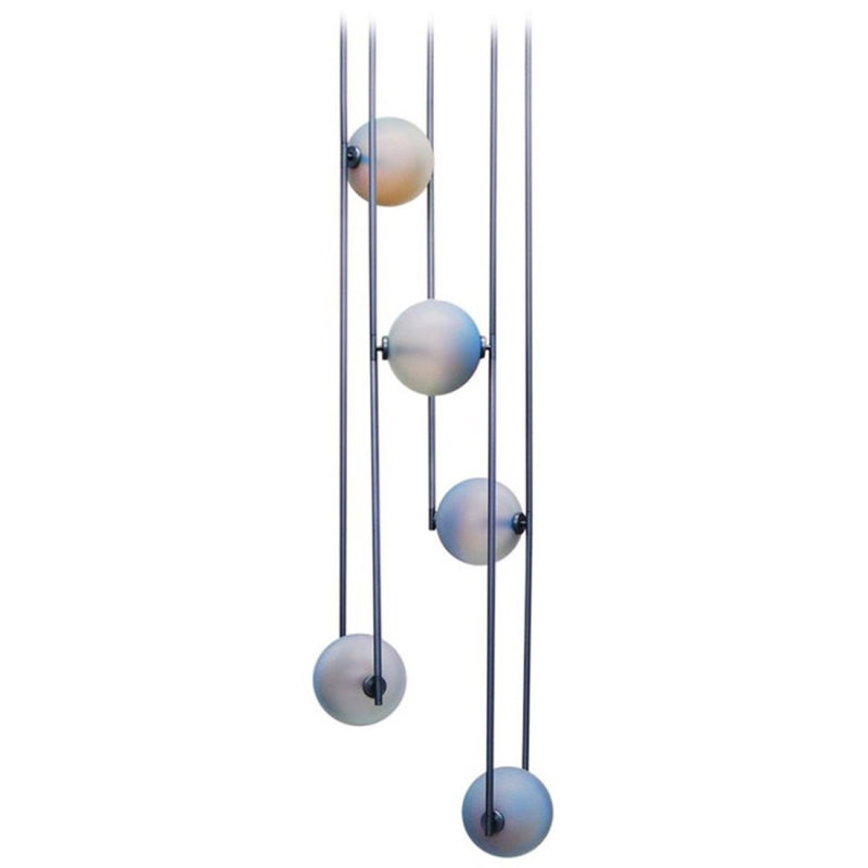 Lustre léger personnalisable Light, Nickel satiné, Fumée, 12” Depth x 12” Width x 18” Height