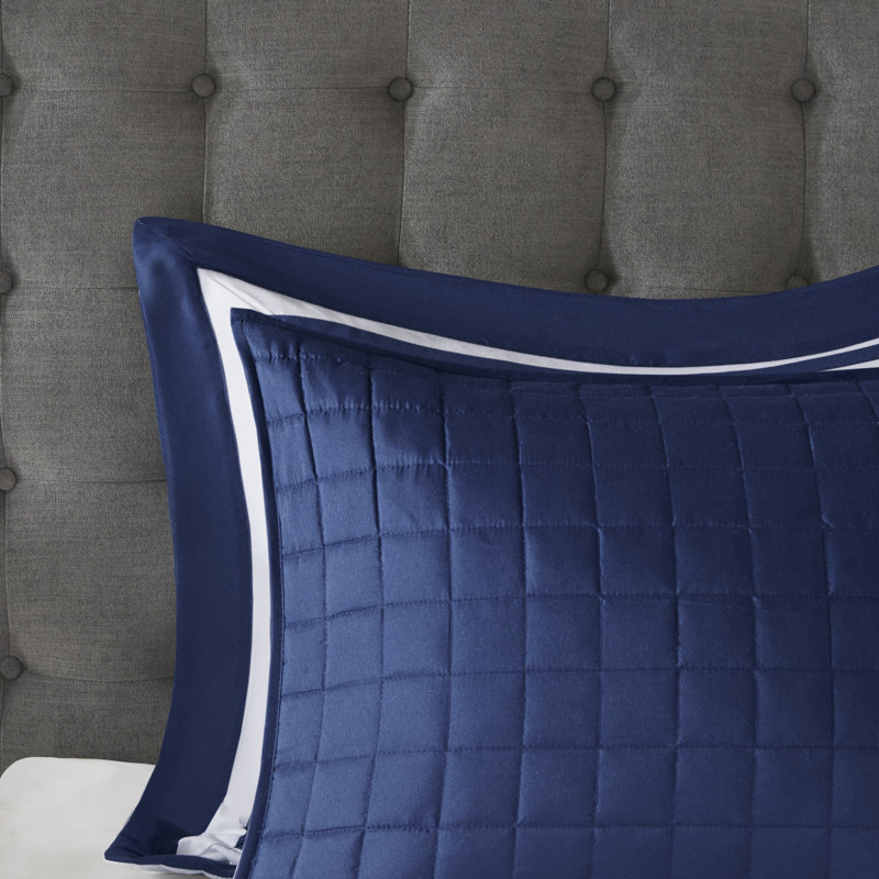 8 Piece Comforter And Quilt Set Collection Navy King/Cal King