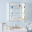 Armoire de salle de bain à DEL encastrée ou en surface avec tablettes en verre réglables-1010761548-1010761538