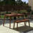 3-Pieces Acacia Wood Table Bench Dining Set With 2 Benches