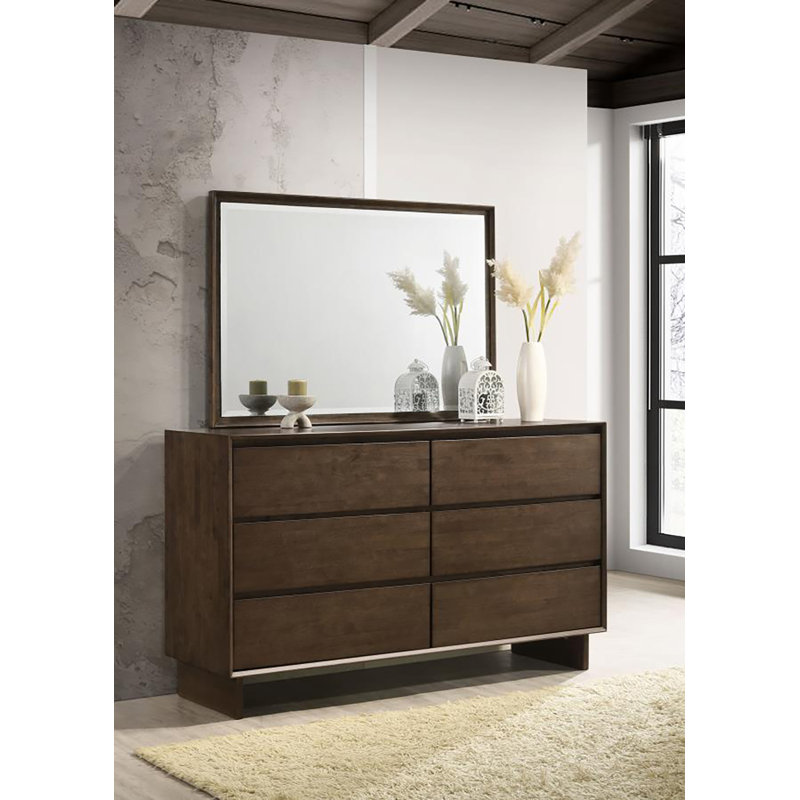 Commode 6 tiroirs avec miroir Geralene