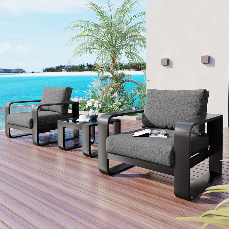 Ronnika 2 - Person Patio Conversation Set with Cushions