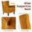 Button-Tufted Horn-Back Armchair, Accent Chair with Padded Cushion, Side Pocket and Solid Wood Legs (Set of 2)-197828876