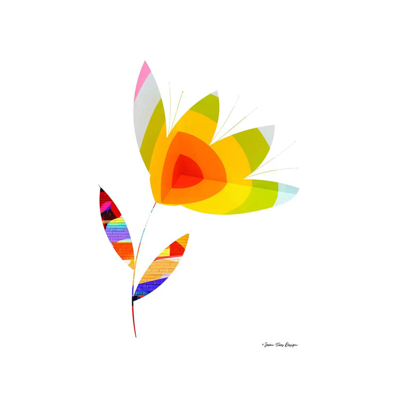 Street Art Flower I - impression d'art graphique, H 60 po x l 40po x P 1,5 po, Toile tendue, Pas de tapis