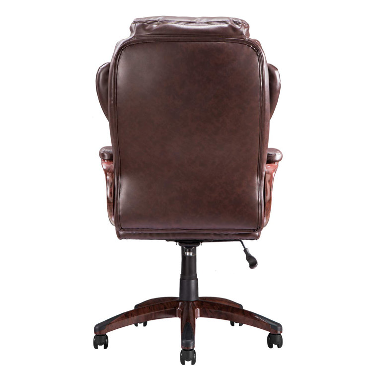 Hoswell Home Office Chair, Ergonomic High Back Cushion Lumbar Back Support, Computer Desk Chair, Adjustable Executive Leather Chair with Armrest 17 St