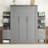 Murphy Bed with Bookcase, Drawers and LED Lights,Platform Bed,Storage Bed -1637785406-1637785400