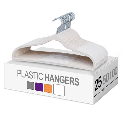 Meaha Clothes Hangers, Plastic Coat Hangers, Non-Slip, Space-Saving, Swivel Hook