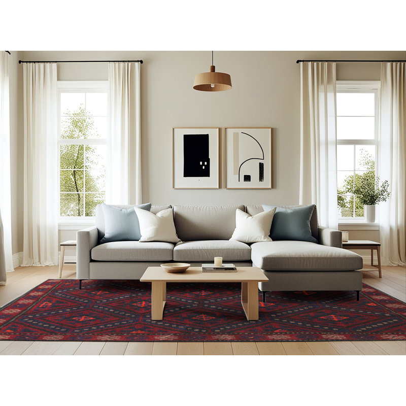 Tapis rouge à motif sud-ouest, Rectangle 6 pi x 9 pi