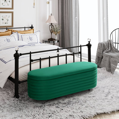 Banc de rangement rembourré en polyester Farrah