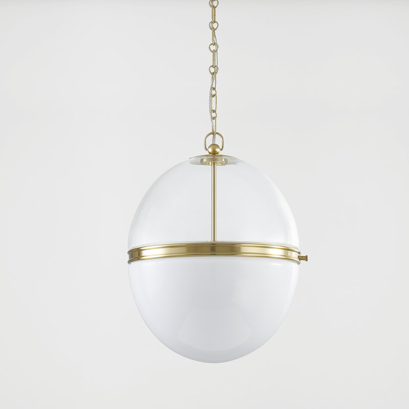 Donnell 1 Light Pendant, 21.25" H x 17.5" W x 17.5" D, Aged Brass