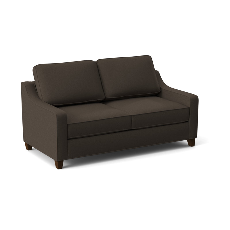 Clark 74" Square Arm Sofa with Reversible Cushions, Connelly Wren, Montana Walnut