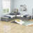 Twin Size L-Shaped Platform Bed with Trundle and Two Drawers-1041720809