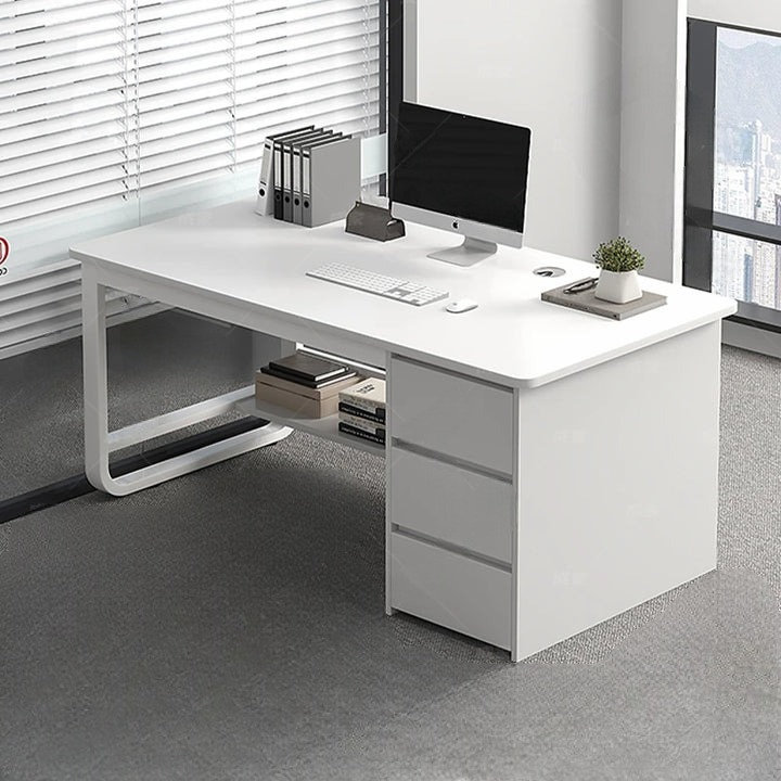Napat Rectangle Computer Desk, 29.52cm H x 47.24cm W x 19.685cm D, White