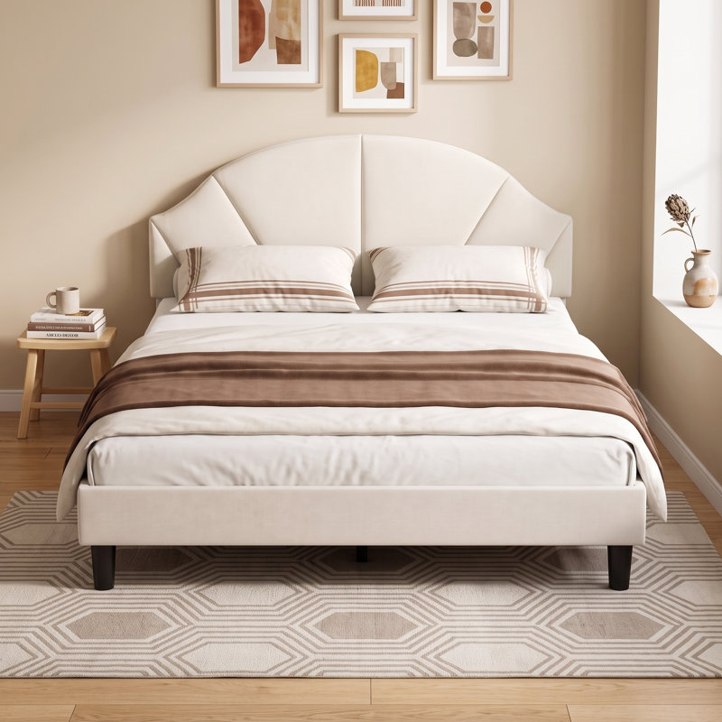 Bed, 150 x 200cm, Beige