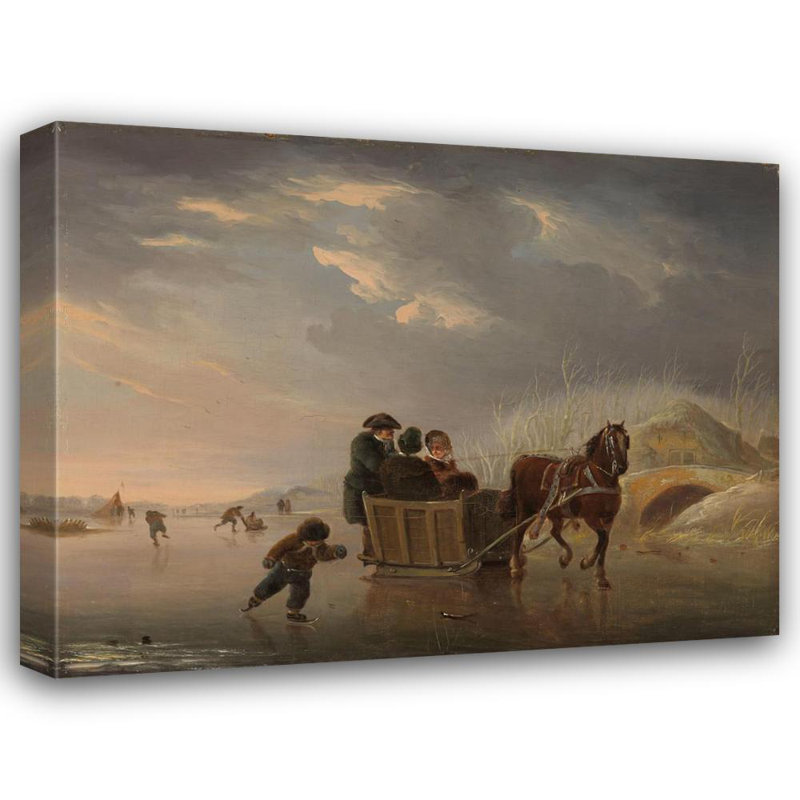 «Winter Scene» par Andries Vermeulen - Art mural sur toile tendue avec châssis, H 24 po x l 17 po