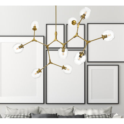 Lustre linéaire moderne Spoutnik à 7 lumières Spinks