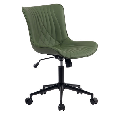 Brionni Upholstered Task Chair Swivel Executive Chair Faux Leather Home Office Chair with Wheels by Latitude Run