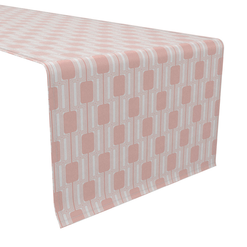 Rectangular Geometric Cotton Twill Table Runner