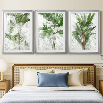 Lace Palms I - Impression personnalisée de qualité supérieure avec passe-partout - 3 pièces