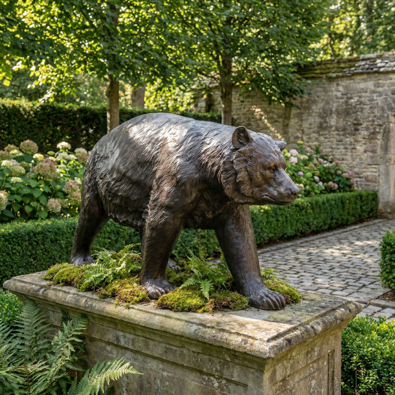 Benafield Bear Weather Resistant Metal Garden Statue