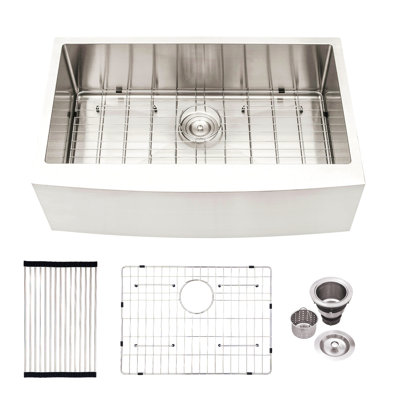 30"X21"X10"Farmhouse Apron Single Bowl Stainless Steel Kitchen Sink