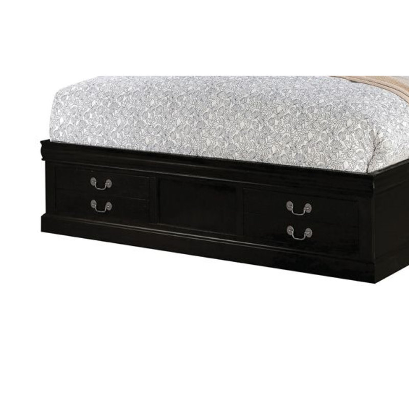 Pied de lit Louis Philippe Iii Ek, Grand lit, Gris foncé
