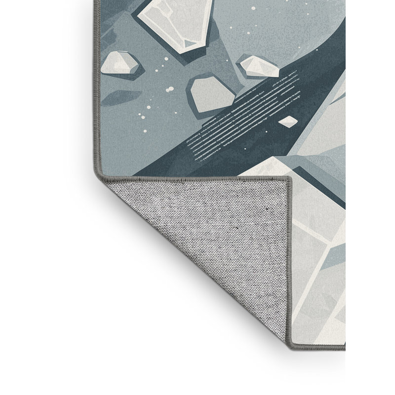 Tapis géométrique gris lavable à la machine Outhe, 2 x 5