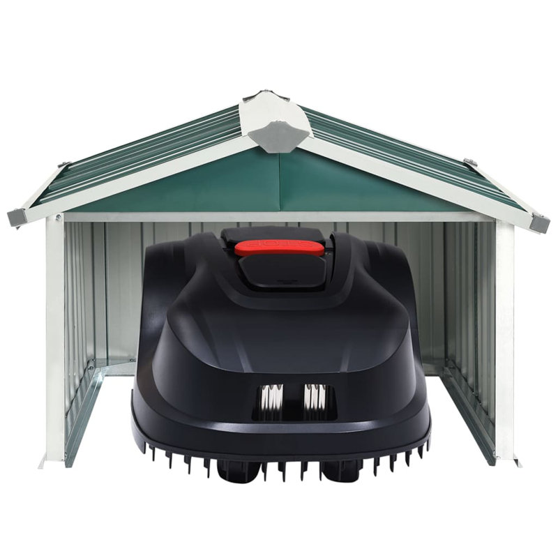 Tuckahoe Garden Robot Lawnmower Shed 92 x 97 x 63 cm Galvanised Steel, Green