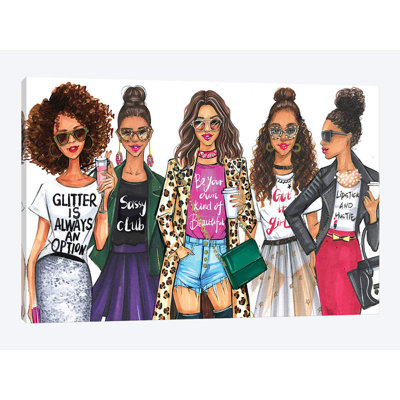 Fashionistas, African American par Rongrong DeVoe - Impression sur toile tendue sur châssis Galler