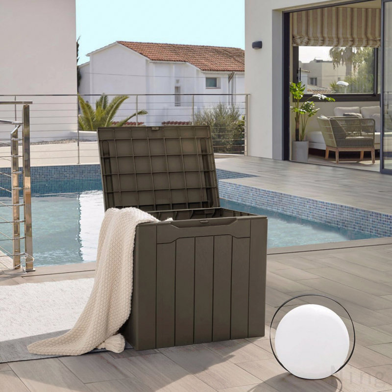 31 Gallon Resin Outdoor Deck Box, Brown