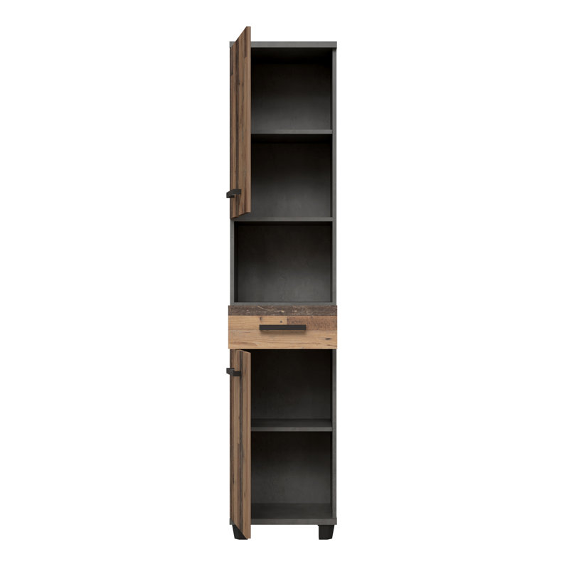Veris Bathroom Cabinet, Walnut/Dark Grey