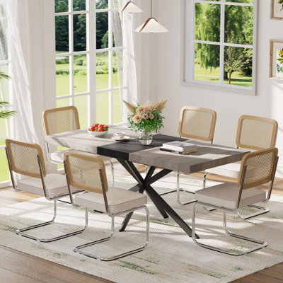 55.11-70.86in Rectangular Extendable Dining Table Set by Ivy Bronx