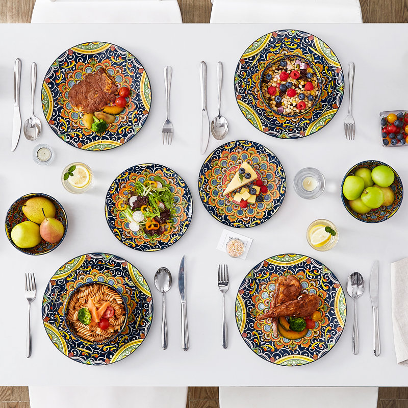 Piece Stoneware Dinnerware Set - Service for 4, Yellow