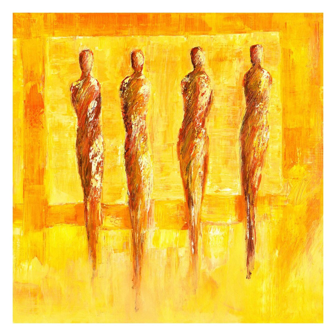 Geprägte Tapete Figures in Yellow 1,92 m x 192 cm