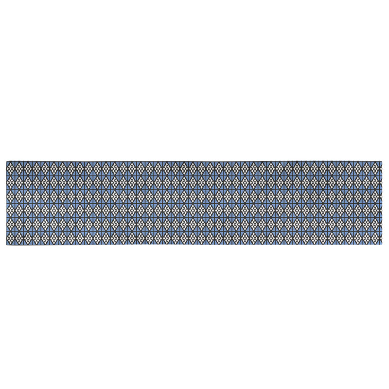 Chemin de table diamants Avicia, 73,5 po x 17,5 po, Poly, Noir / Bleu
