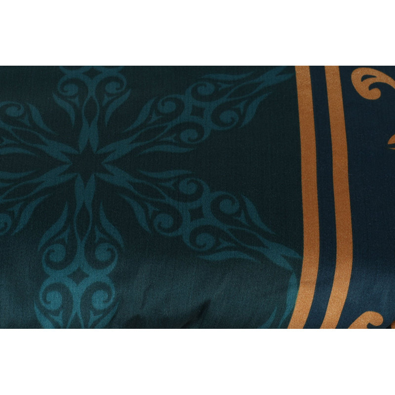 Ensemble de housse de courtepointe en satin luxueux 100% coton, vert foncé et moutarde / brun | Housse de couette 61 x 87, taie d'oreiller 31,5 x 31,5 | Lavable à la machine, 210 fils, fermeture élégante | Élégante literie améliorée