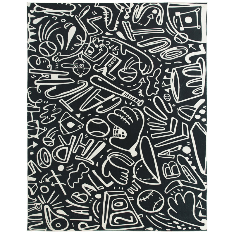 Tapis noir Sportsglyphs, Rectangle 2 pi x 3 pi